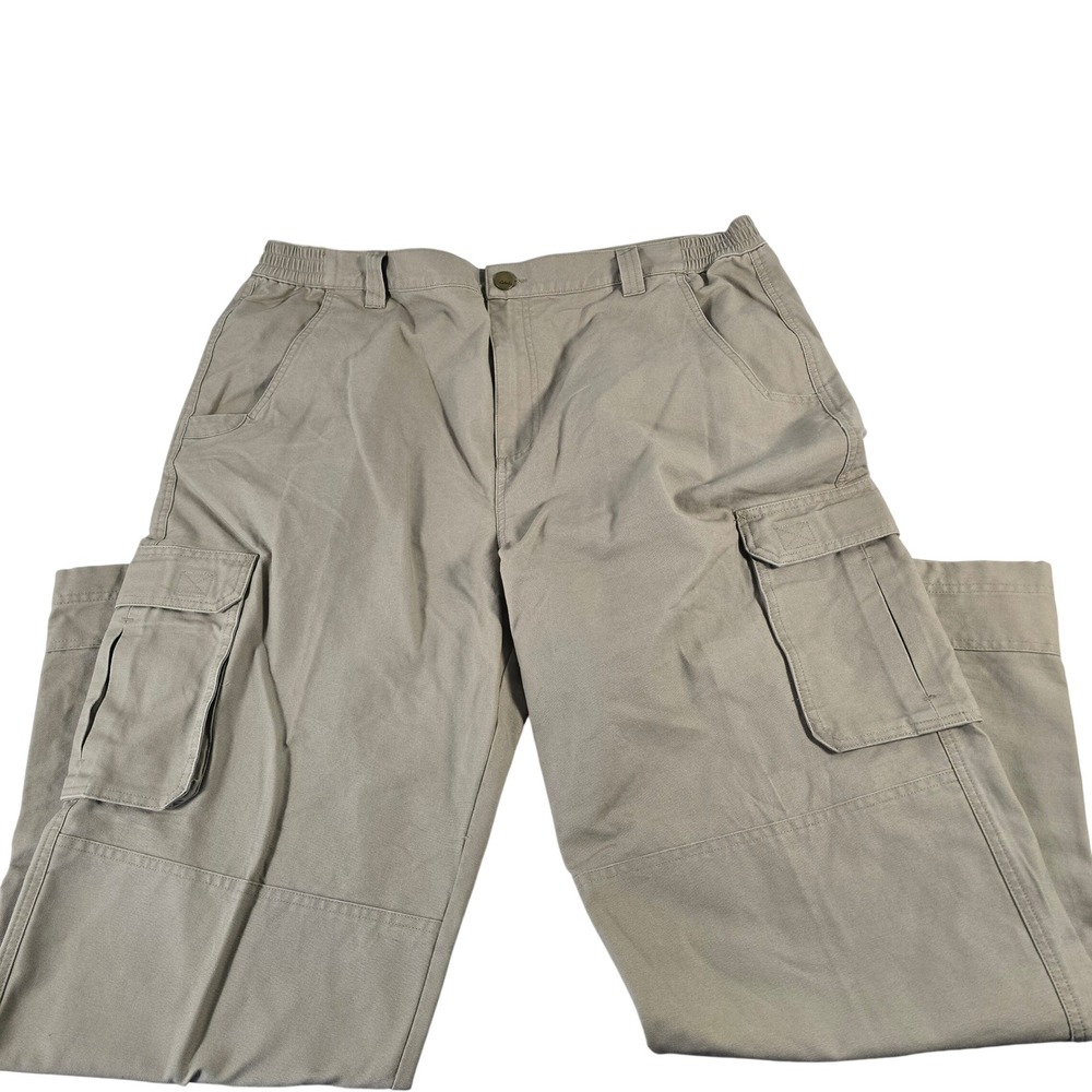 Cabelas Mens Classic Fit Cargo Pants Tan Khaki 40x32 Cotton M25PT037 Workwear‎